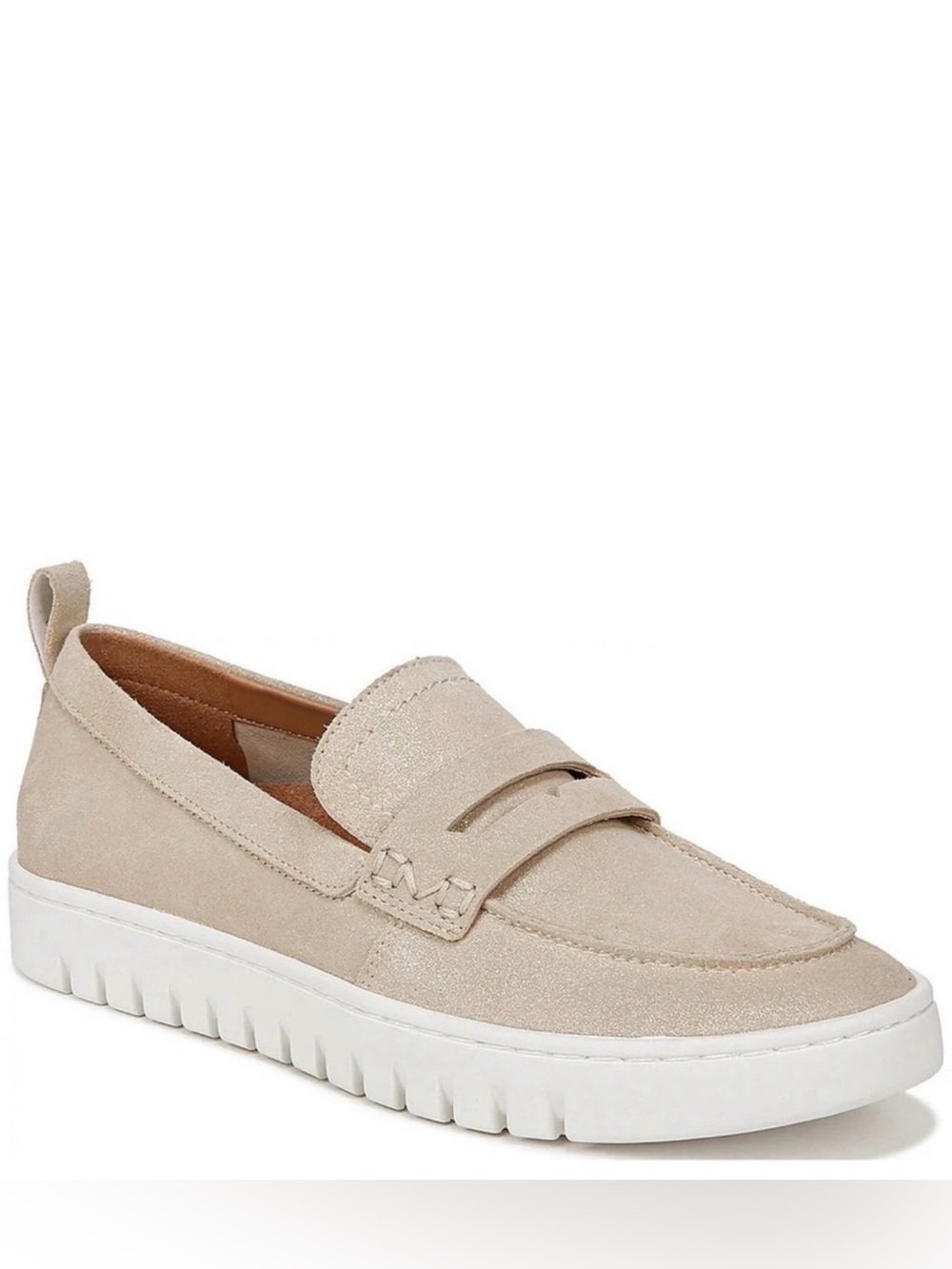 Vionic Uptown Gold Leather Packable Penny Loafers Women’s Size 9